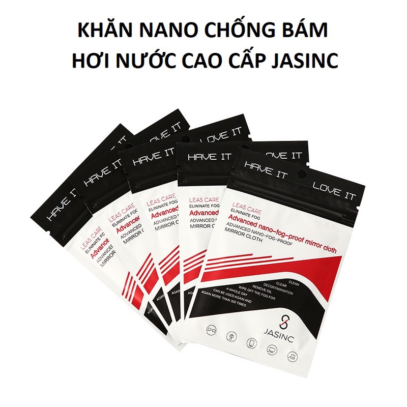 Khăn lau kính nano Jasinc cao cấp chống bám hơi nước, sương mù đa năng (phù hợp mọi loại gương, kính)
