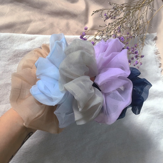 Chun buộc tóc VOAN một màu tối giản - SCRUNCHIES BASIC siêu sang - Phụ kiện tóc thời trang độc lạ -Quà tặng sinh nhật