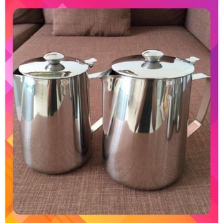 Ca đánh sữa inox 304 có nắp 2 lít. (có vạch chia phia trong ca)