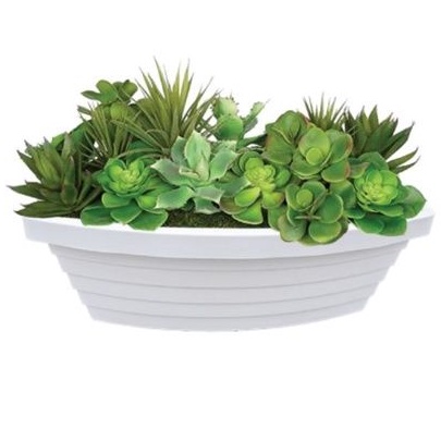 (Now ship) Chậu thuyền 50x25cm cao ấp kèm lưới thông minh_Chậu nhựa cao cấp trồng rau, hoa, cây cảnh