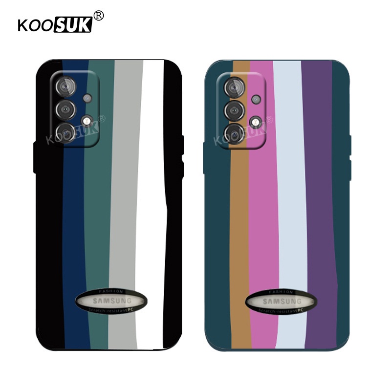 Ốp Điện Thoại Silicon Mềm Hình Cầu Vồng Có Logo Cho Samsung Galaxy A22 A52 M32 A32 A12 M12 A72 4g 5g