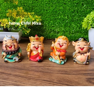 Bộ 04 tượng thầy trò Đường Tăng - tượng Tây Du Ký 6cm cao cấp
