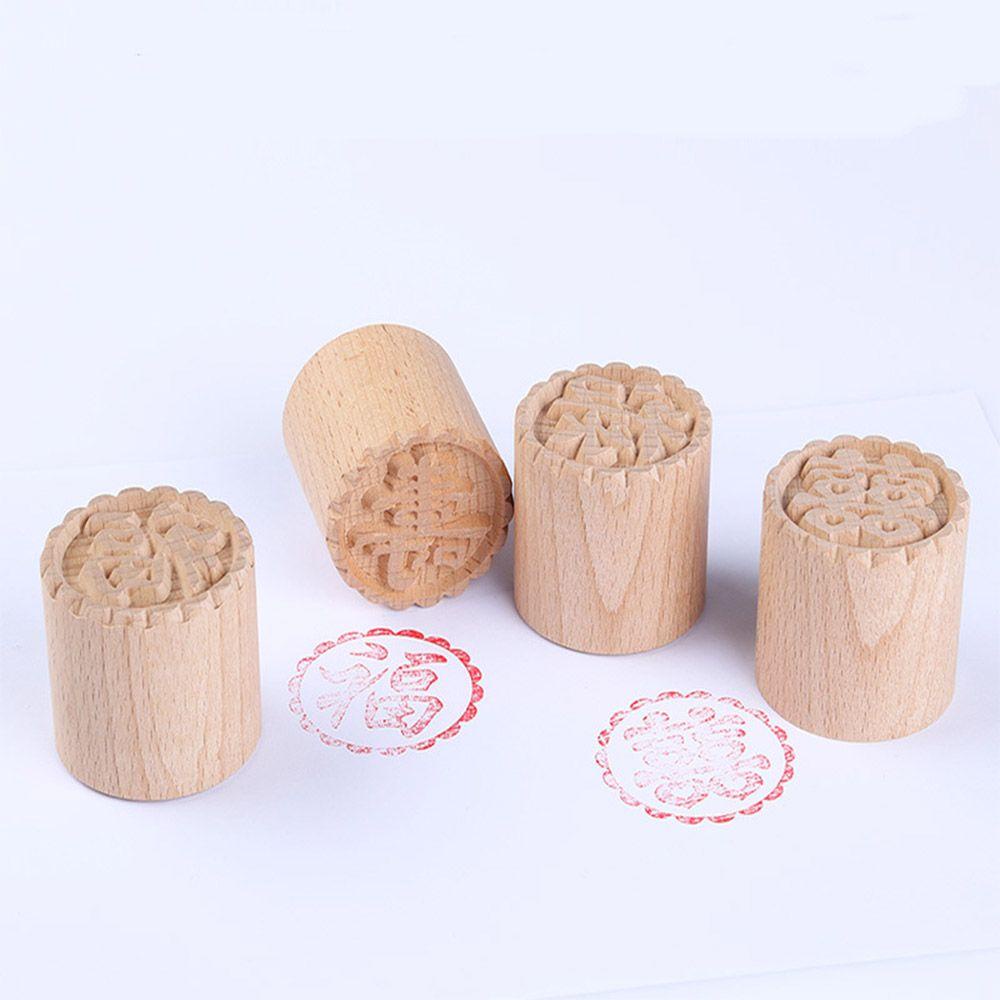 Con Dấu Gỗ In Chữ Trung Quốc Dùng Trang Trí Bánh Ngọt / Làm Thủ Công
