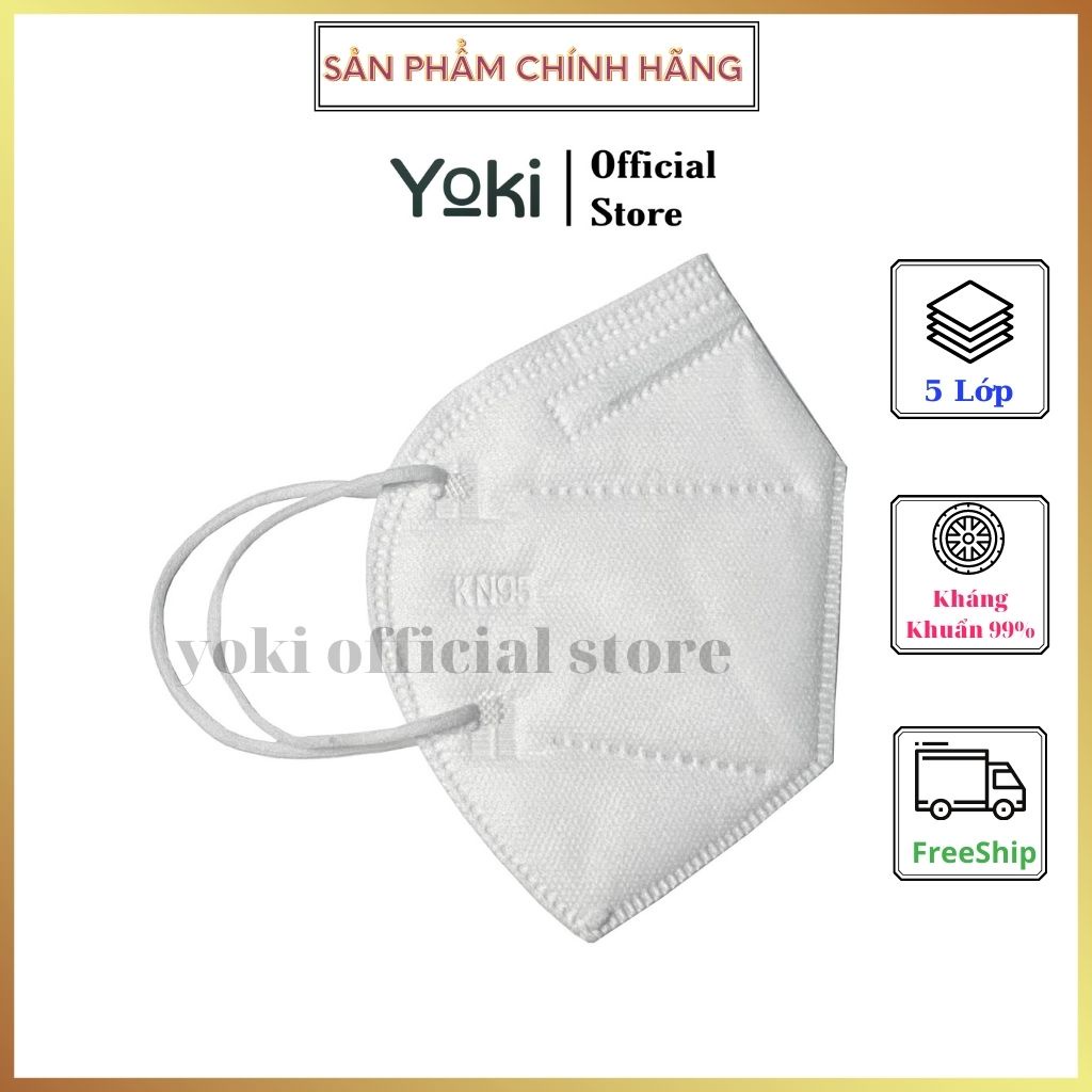 Hộp 10 Cái Khẩu Trang  YOKI KN95+ 5 Lớp Kháng Khuẩn Chống Bụi Mịn PM2.5(Tiêu Chuẩn Xuất khẩu BFE ≥95%)