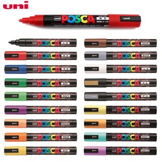 Bút mực nước nhật bản uni posca pc-5m ngòi vừa 1.8mm-2.5mm 17 màu dành cho học sinh / văn phòng