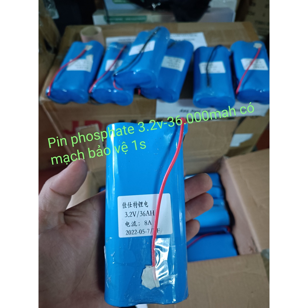 Pin sắt LiFePO4 32650 3.2v kèm mạch bảo vệ 1s cho đèn năng lượng mặt trời