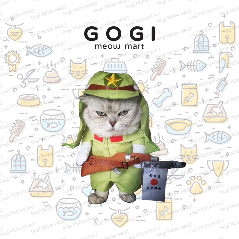 [GIÁ SỐC] Quần Áo Cosplay Binh Lính cho Chó Mèo xinh xắn -  Gogi MEOW MART