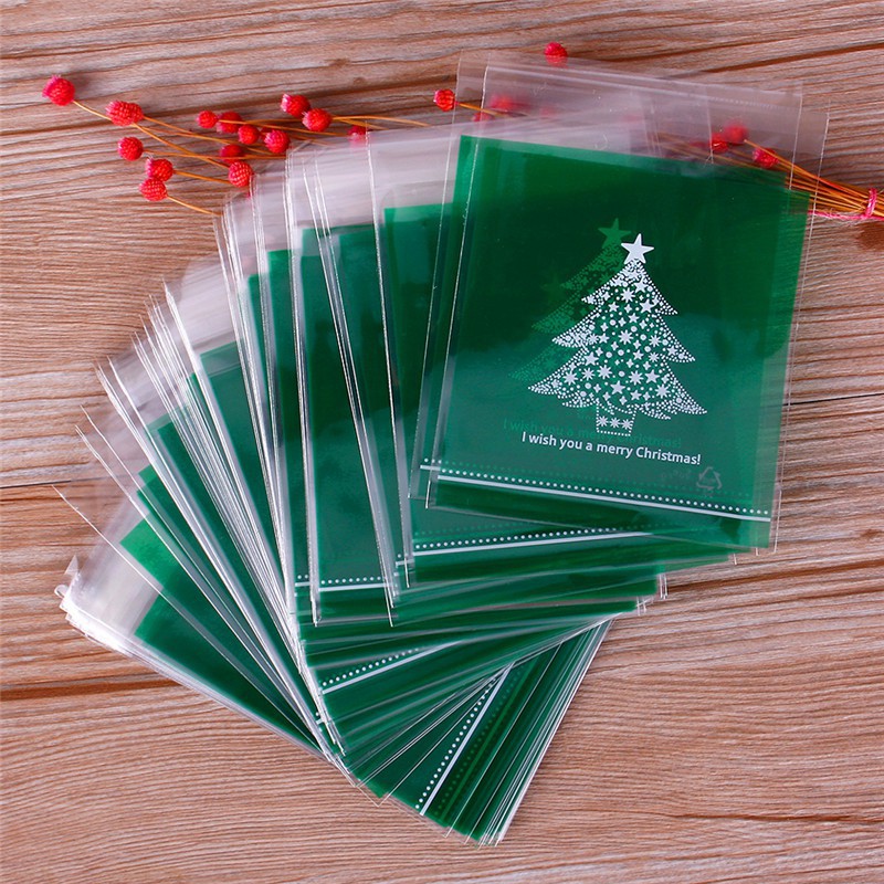 100 túi bánh kẹo Christmas ông già Noel tự dán