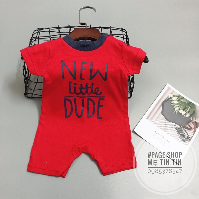 Body đùi cotton cho bé (đỏ.chữ 3m:3-5kg)