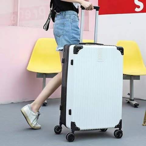 Vali Du Lịch Tay Kéo Nhựa ABS & PC cao cấp đủ size 20-24-26 inch 2 Màu Trắng Đen và Trắng Hồng