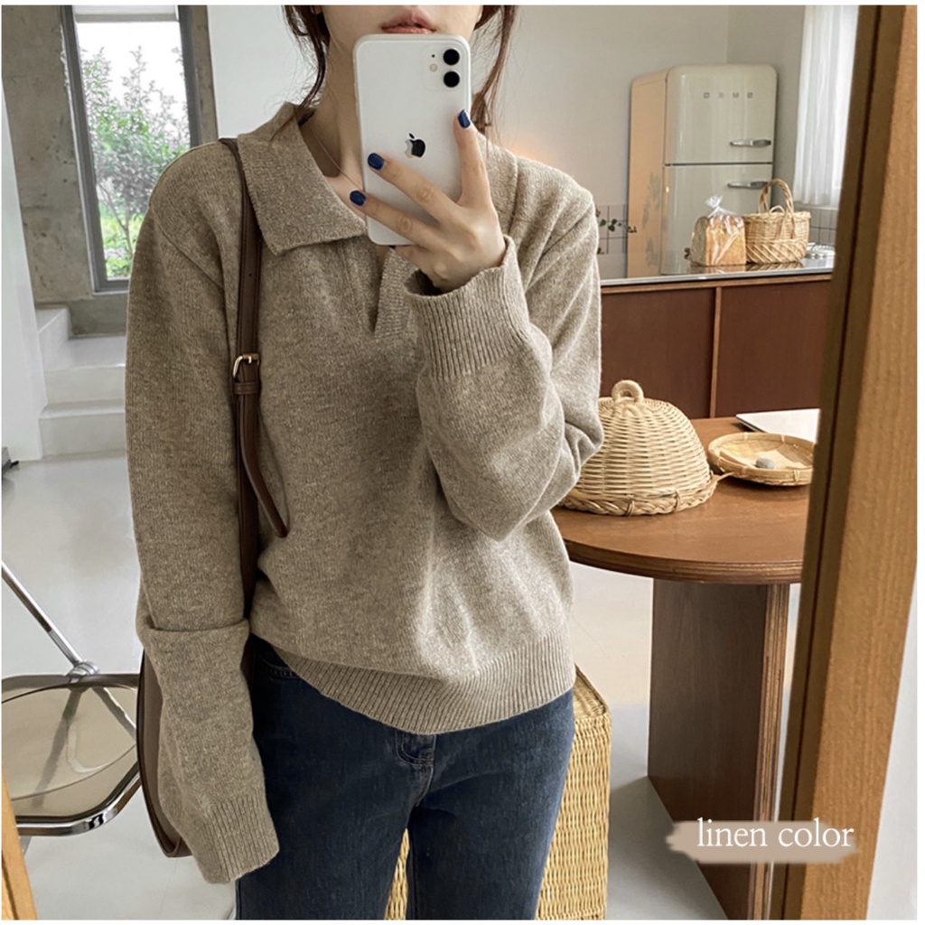 Áo tay dài Soci cổ sơ mi màu trơn