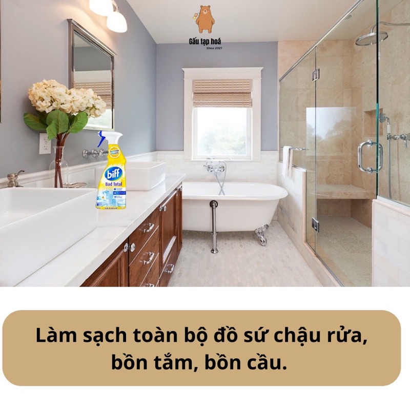Dung dịch tẩy rửa phòng tắm Biff Bad Total 750ml đa năng