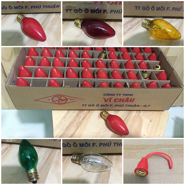 Bóng đèn trái ớt sợi đốt, bóng cà na sợi đốt, bóng trái ớt mẻ chai, bóng quả nhót E12