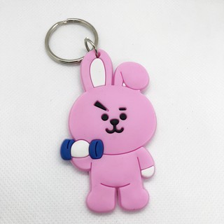 Móc khóa hình thỏ hồng lực sĩ kute