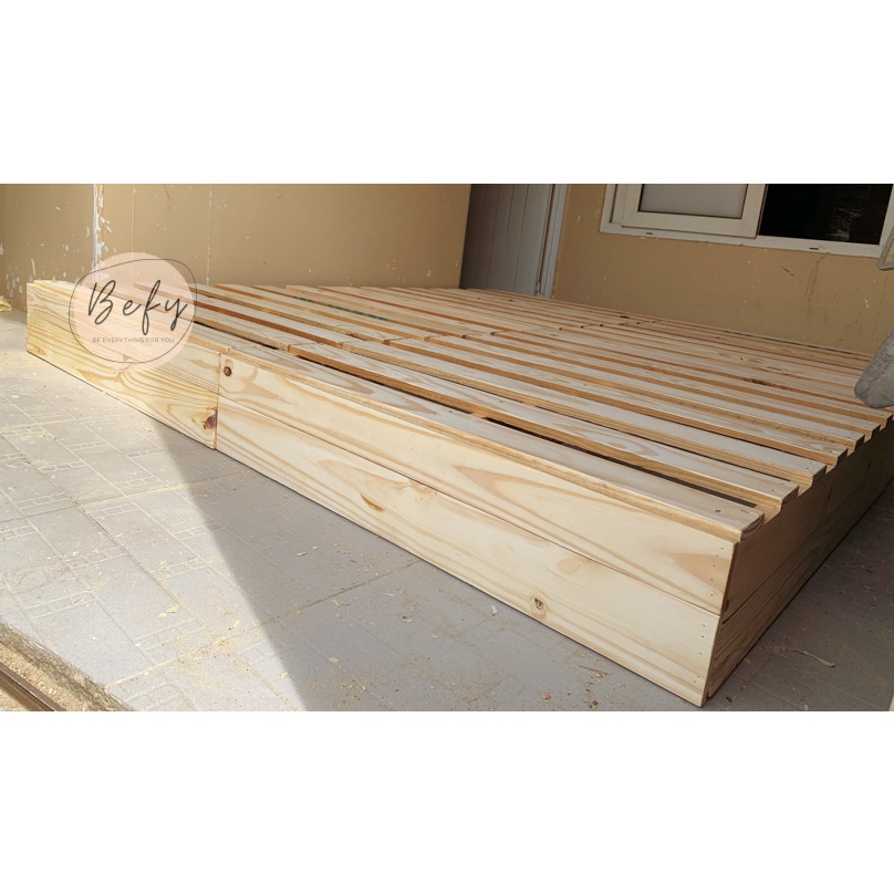 Giường Pallet Gỗ Thông Cao 20cm / Giường Gỗ Thông Dạng Hộp - BEFY