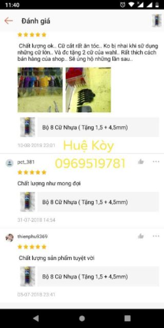 Bộ Cữ Tông Đơ 10chiếc(kèm khay)