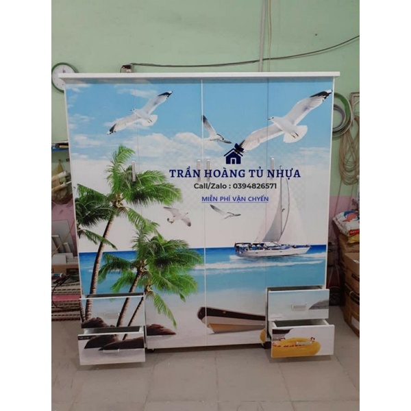 tủ quần áo 4 cánh in 3d free ship nội thành