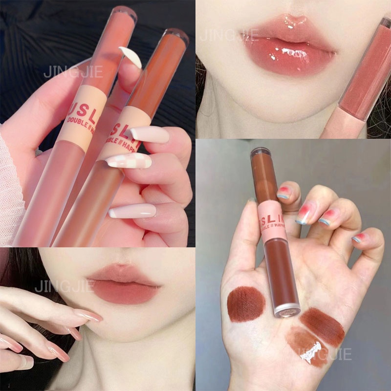 Son Môi Hai Đầu Màu Bóng Có Chất Lì Như Kính Mỹ