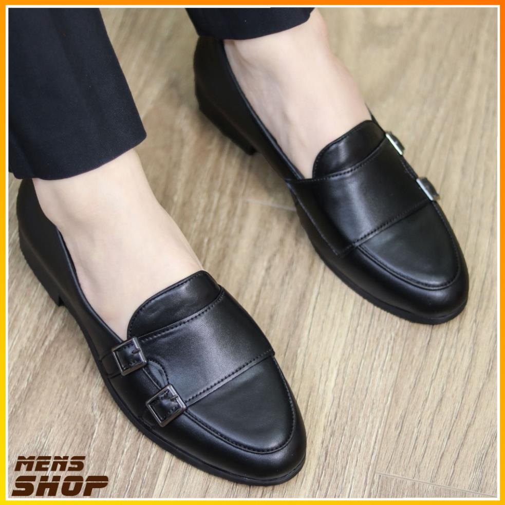 Giày Lười Nam Da Lì 2 Khóa Chéo Trẻ Trung [ Đế Khâu Chắc Chắn ] Mã L191 | BigBuy360 - bigbuy360.vn