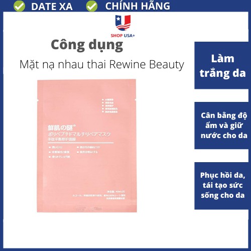 Mặt nạ nhau thai cừu Rwine Beauty Nhật Bản tinh chất cuống rốn mask tế bào gốc làm sáng da dưỡng ẩm USA+