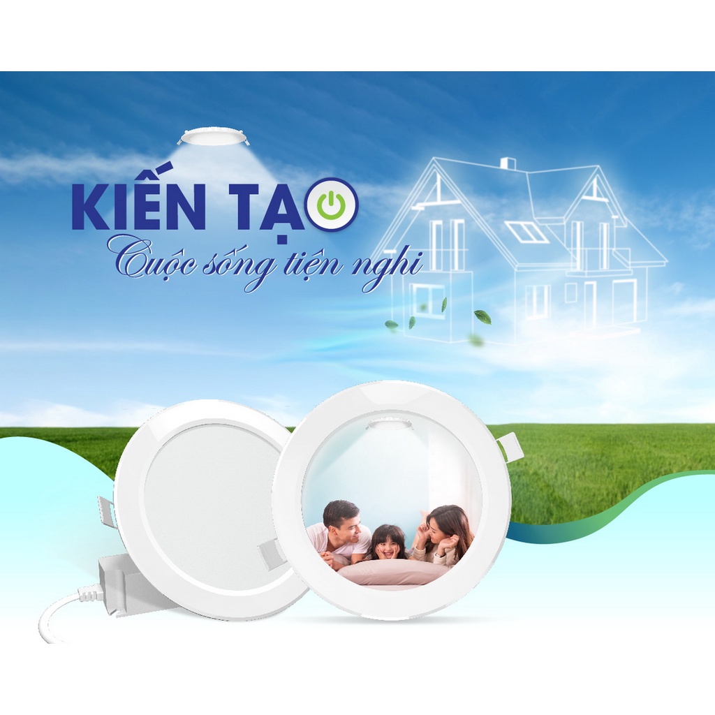 Đèn LED Panel PT04 9W/12W Siêu mỏng Rạng Đông, đường kính lỗ khoét ø135mm