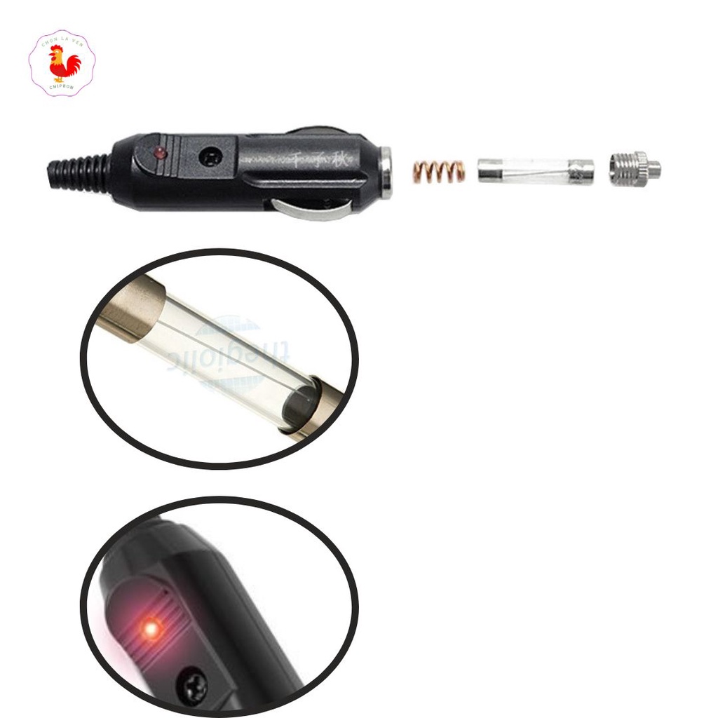 Đầu tẩu đực xe hơi có cầu chì cắm lỗ sạc nhanh 10A