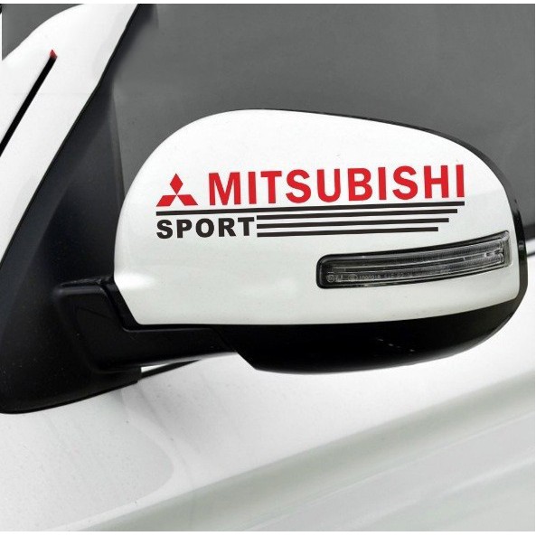 BỘ 2 TEM DÁN GƯƠNG CHIẾU HẬU Ô TÔ MITSUBISHI