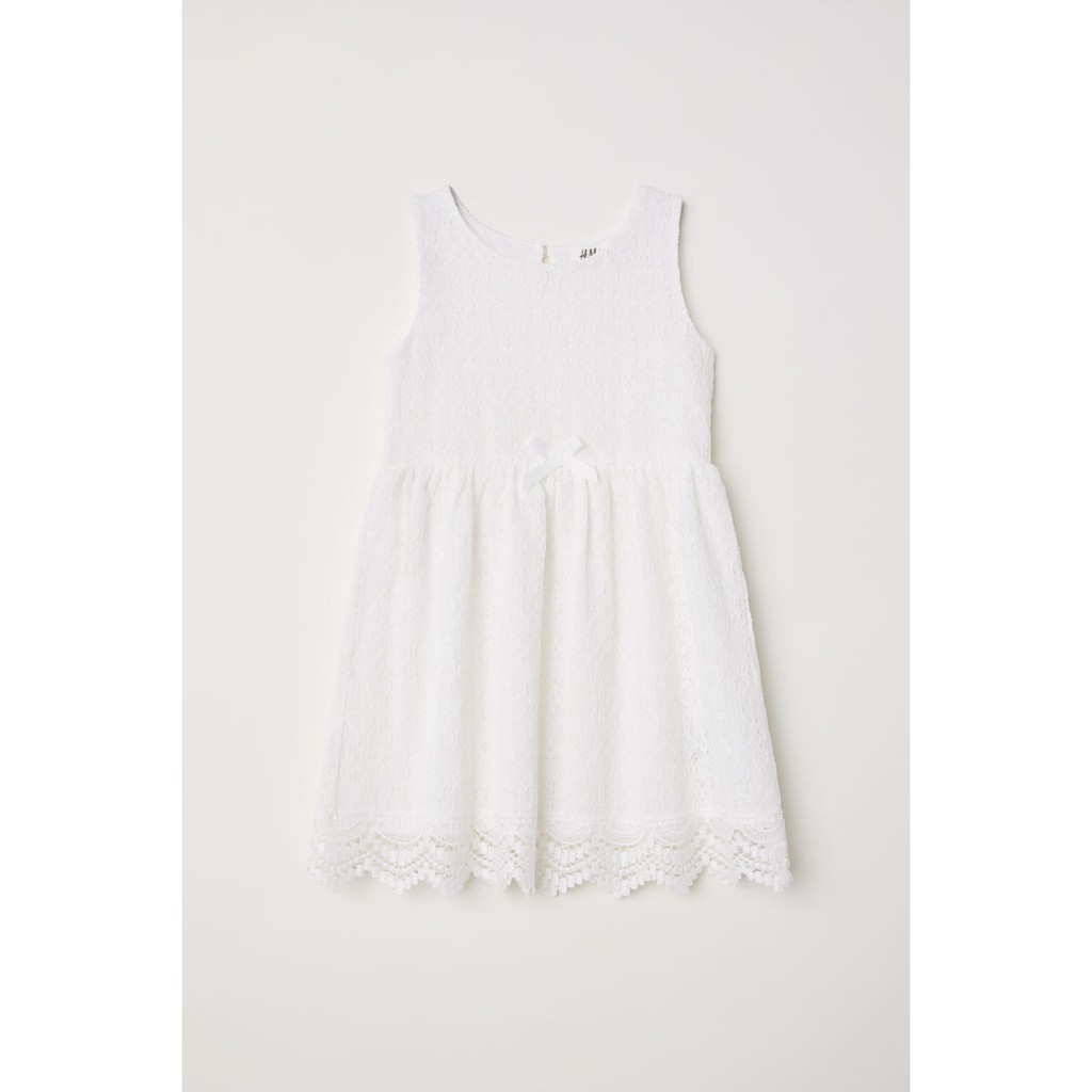 Váy ren trắng bé gái HM H&amp;M size 2-4, 4-6, 6-8 tuổi _hàng chính hãng authentic