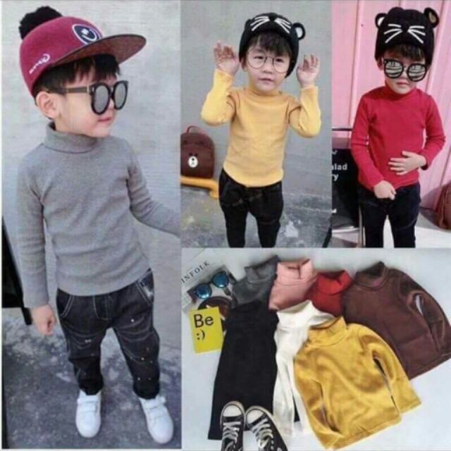 Combo 4 áo len cổ lọ cho bé