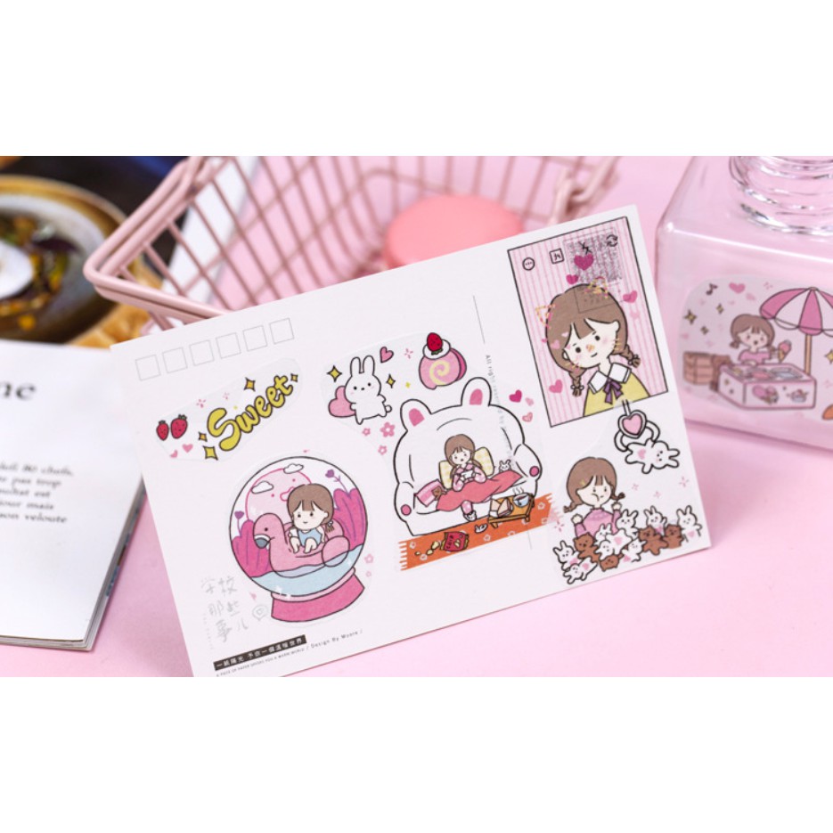 Miếng Washi Dán Nhãn Series Bọt Khí Ngòn Ngọt trang trí tranh vẽ, số tay, bulletjournal