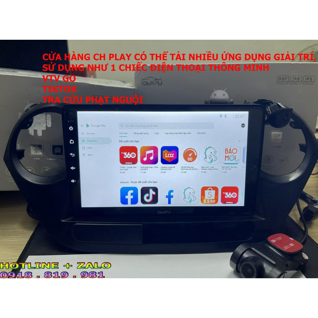Màn hình android CARFU 9 10inch cho ô tô, ram 2GB bộ nhớ 32gb cắm sim 4g, màn hình ô tô xe vios 2020, xe grand i10
