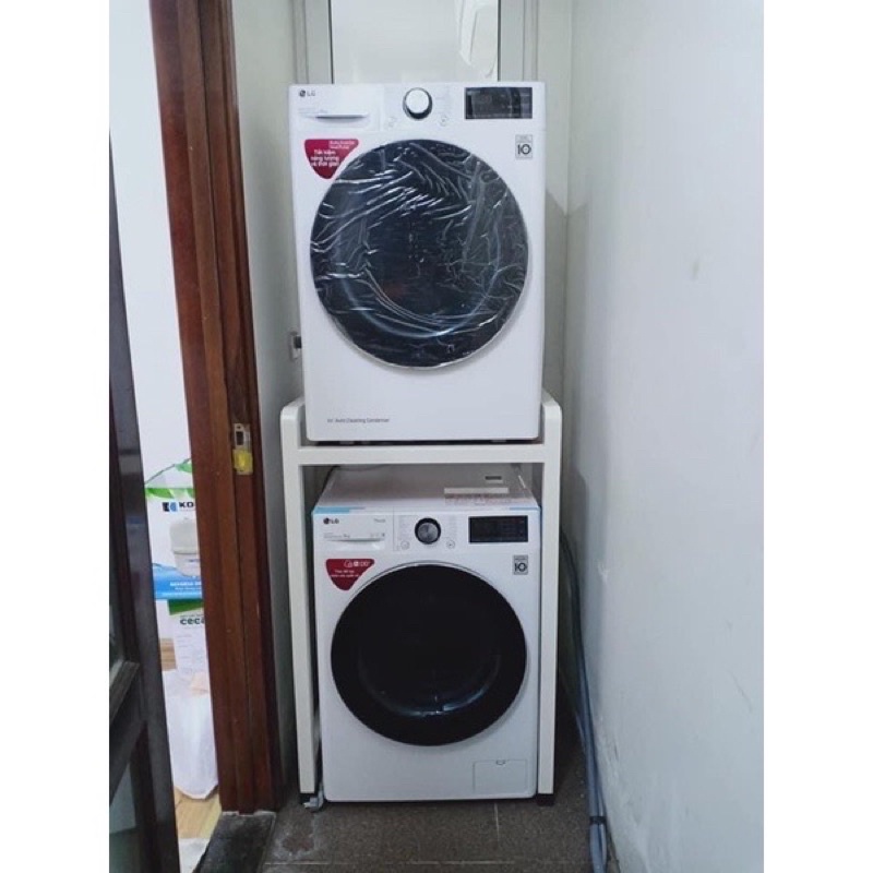 Kệ máy giặt máy sấy 2 tầng chịu tải đến 300KG (Máy giặt, máy sấy từ 5.5Kg - 12kg), hộp vuông 4x4cm [GIAO HÀNG TOÀN QUỐC]