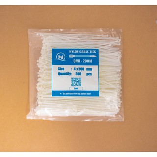 Dây thít nhựa 20cm - Màu trắng/ đen (Túi 500 cái)