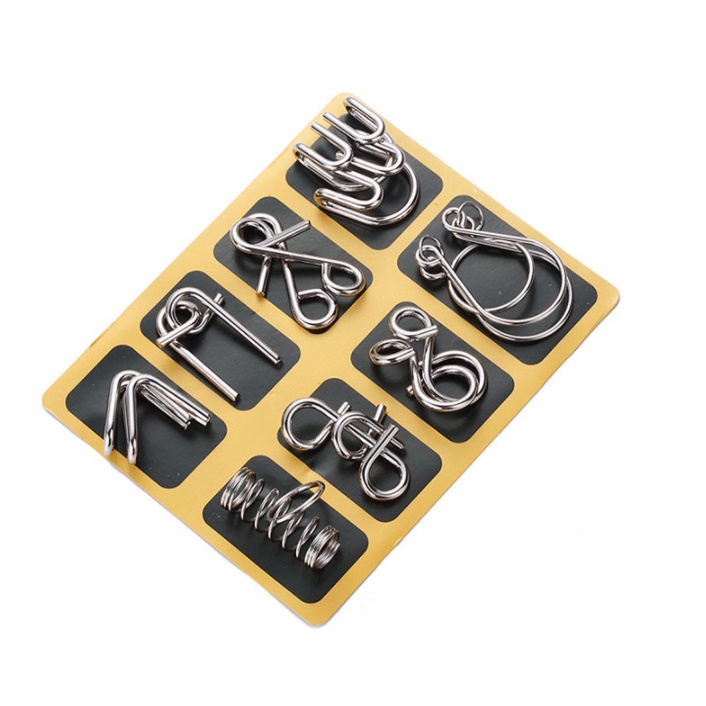 (8 MÓN) Bộ đồ chơi giải mã sắt Metal Puzzle 8 món, thử thách trí tuệ & tư duy thông minh
