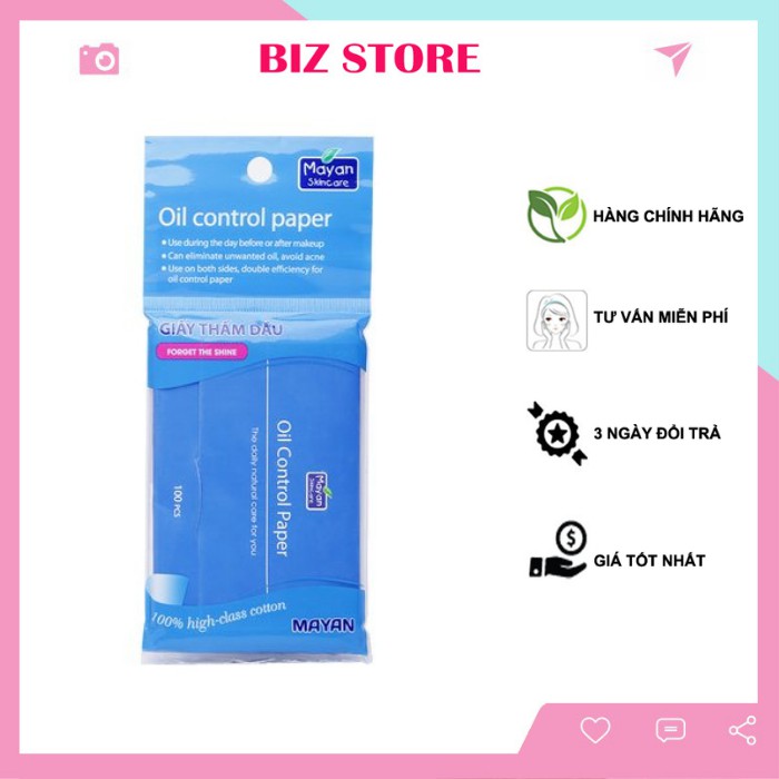 Giấy thấm dầu Mayan Oil Control Paper 100pcs