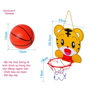 Bộ trò chơi bóng rổ vận động cho bé hình chú hổ 30cm