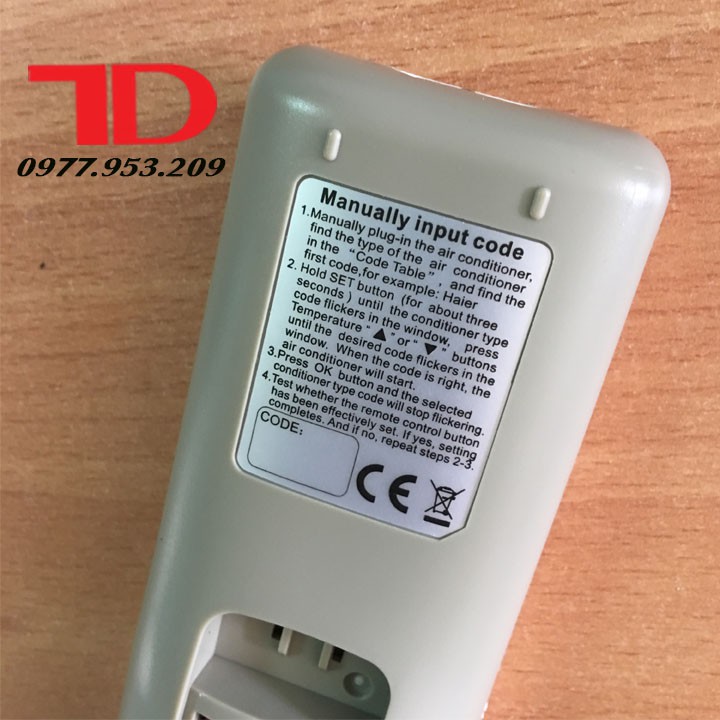 Remote máy lạnh, điều khiển dành cho máy lạnh đa năng CHUNGHOP K-1038E