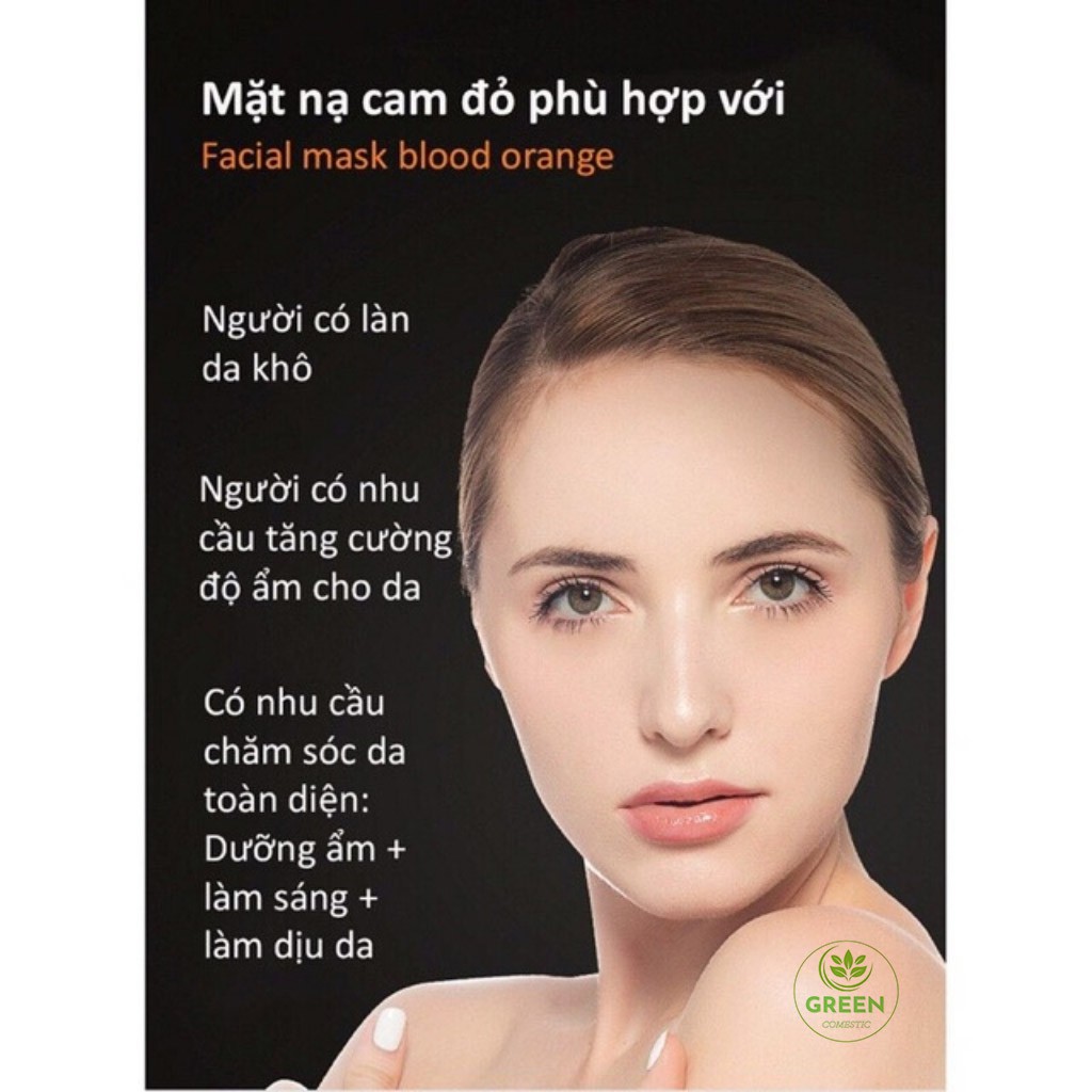 Mặt Nạ Cam Đỏ Dưỡng Trắng Da – Mặt Na Cấp Ẩm Facial Mask Blood Orange Thải Độc Mờ Thâm Images- Green Comestic