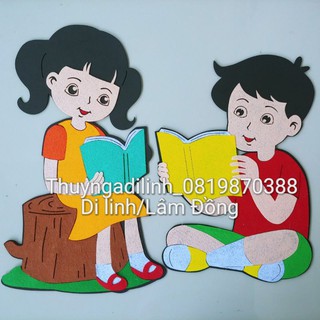 Góc học tập vải nỉ mầm non (bé gái cao 47cm, bé trai 39.5cm)