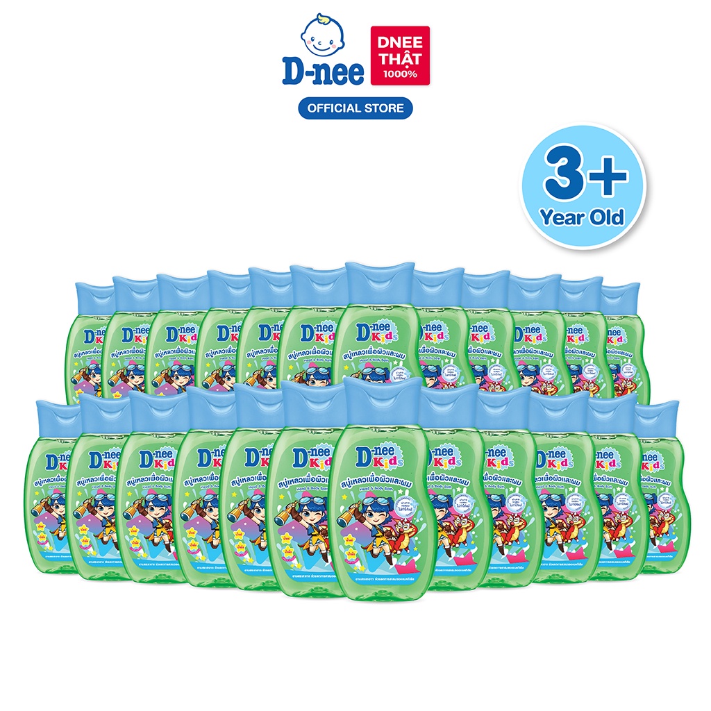 [Deal hời!] Combo 24 Tắm gội toàn thân trẻ em (&gt;3 tuổi) D-nee 200 ML - Green Smarty