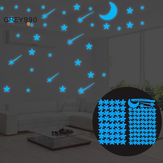 Bộ 108 nhãn dán trang trí tường hình bầu trời đêm sao băng xinh xắn