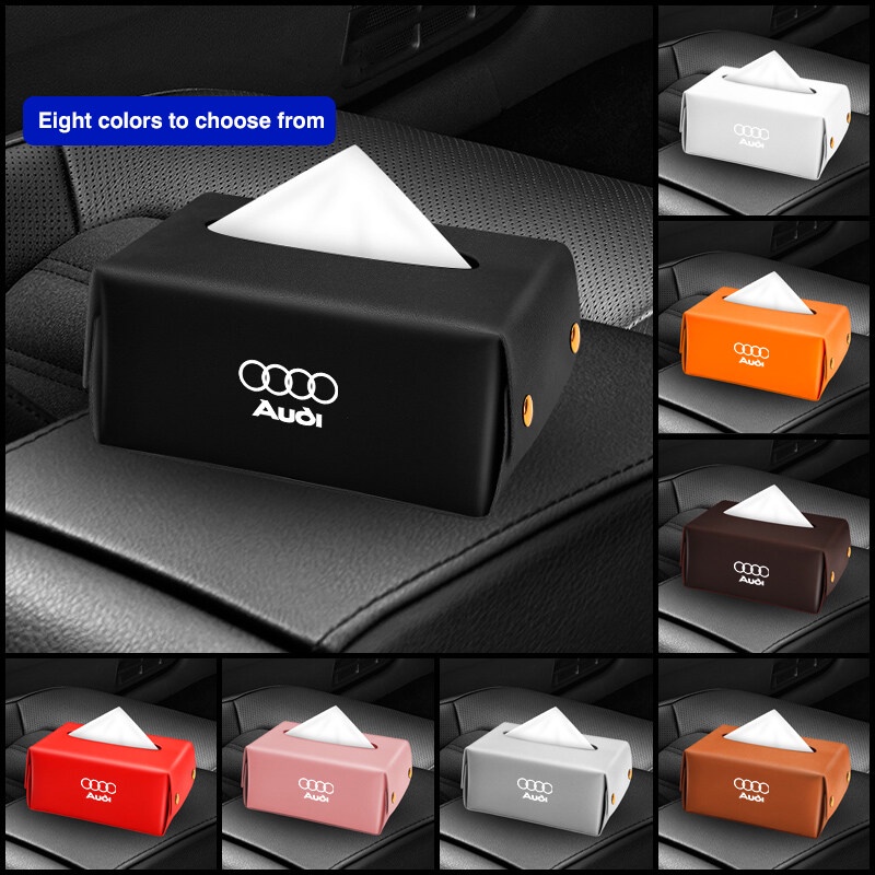 Hộp Đựng Khăn Giấy Bằng Da Trang Trí Nội Thất Xe Hơi Audi A3 A4 A5 A6 A7 Q3 Q5 Q7