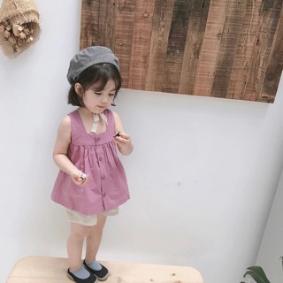 Áo 2 dây babydoll cho bé từ 1-5 tuổi mùa hè