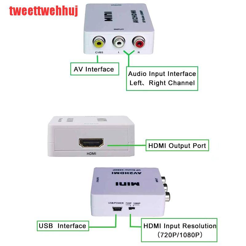 Bộ Chuyển Đổi Mini Rca Av Sang Hdmi Av 2 Hdmi 1080p