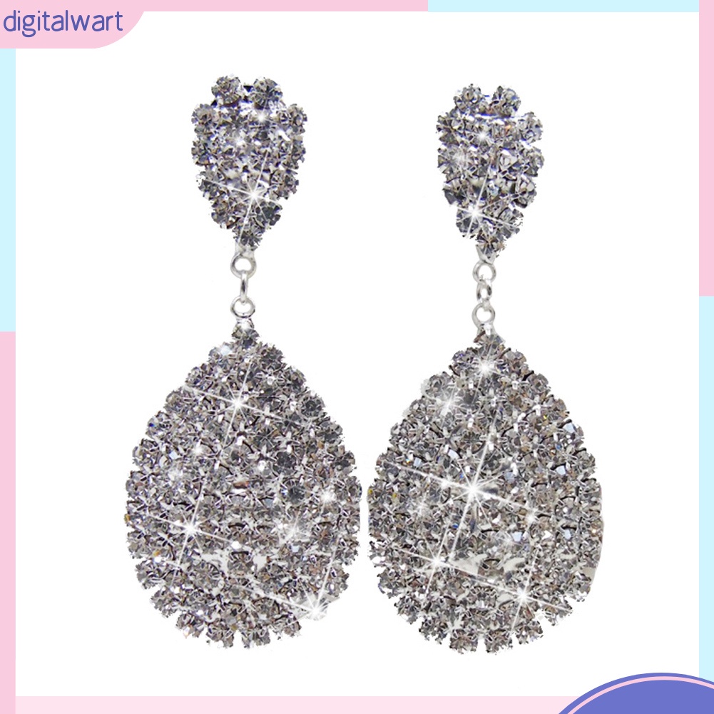 Khuyên Tai Đính Đá Hình Giọt Nước Thời Trang Thanh Lịch Dành Cho Nữ