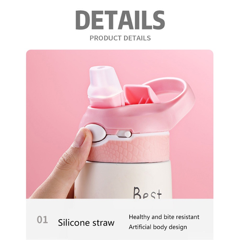 Bình Nước Giữ Nhiệt Chống Rơi Có Khóa An Toàn Cho Bé 400ml