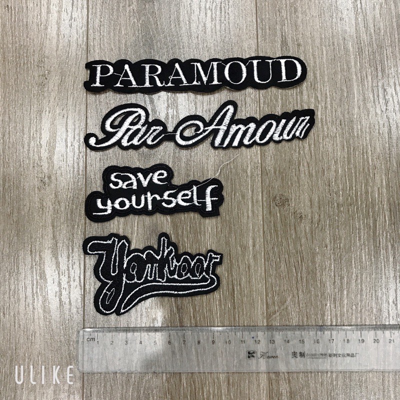 Sticker ,logo Thêu combo 4 các mẫu chữ