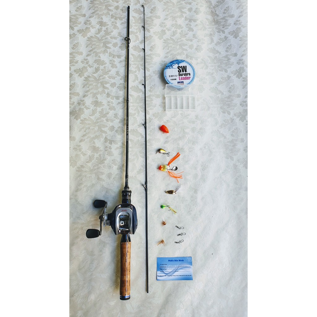 Bộ Cần Câu Lure UL 2 Ngọn Cán Gỗ 🎁Tặng Kèm Siêu Phụ Kiện 🎁Bộ Cần Câu Máy Ngang 🎁 Đọt Đặc Chuyên Câu Suối, Cháp,Mương