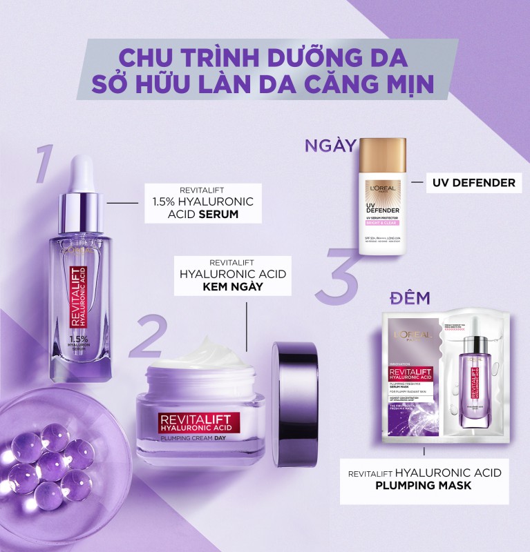 Kem dưỡng siêu cấp ẩm căng mượt da và giảm nếp nhăn L'Oreal Paris Revitalift Hyaluronic Acid 50ml | BigBuy360 - bigbuy360.vn