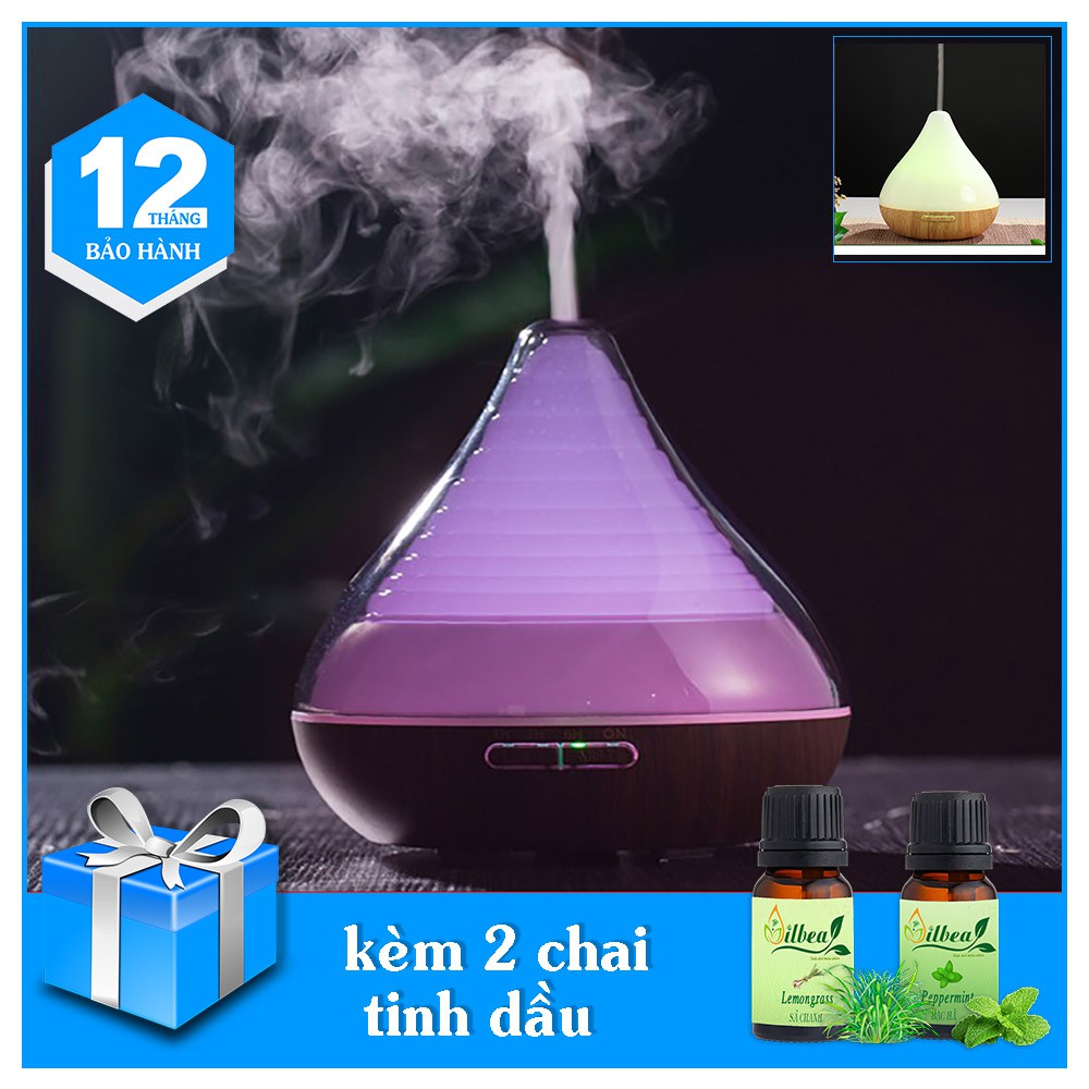 Máy Xông Tinh Dầu Phun Sương GX-Chóp Kèm 2 Chai Tinh Dầu 10ml